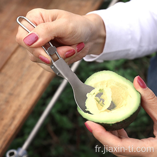 Spork Titanium Spork pliant et cuillère pour la randonnée